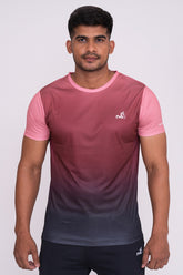 Ombrey Round Neck T-Shirt Peach (D)